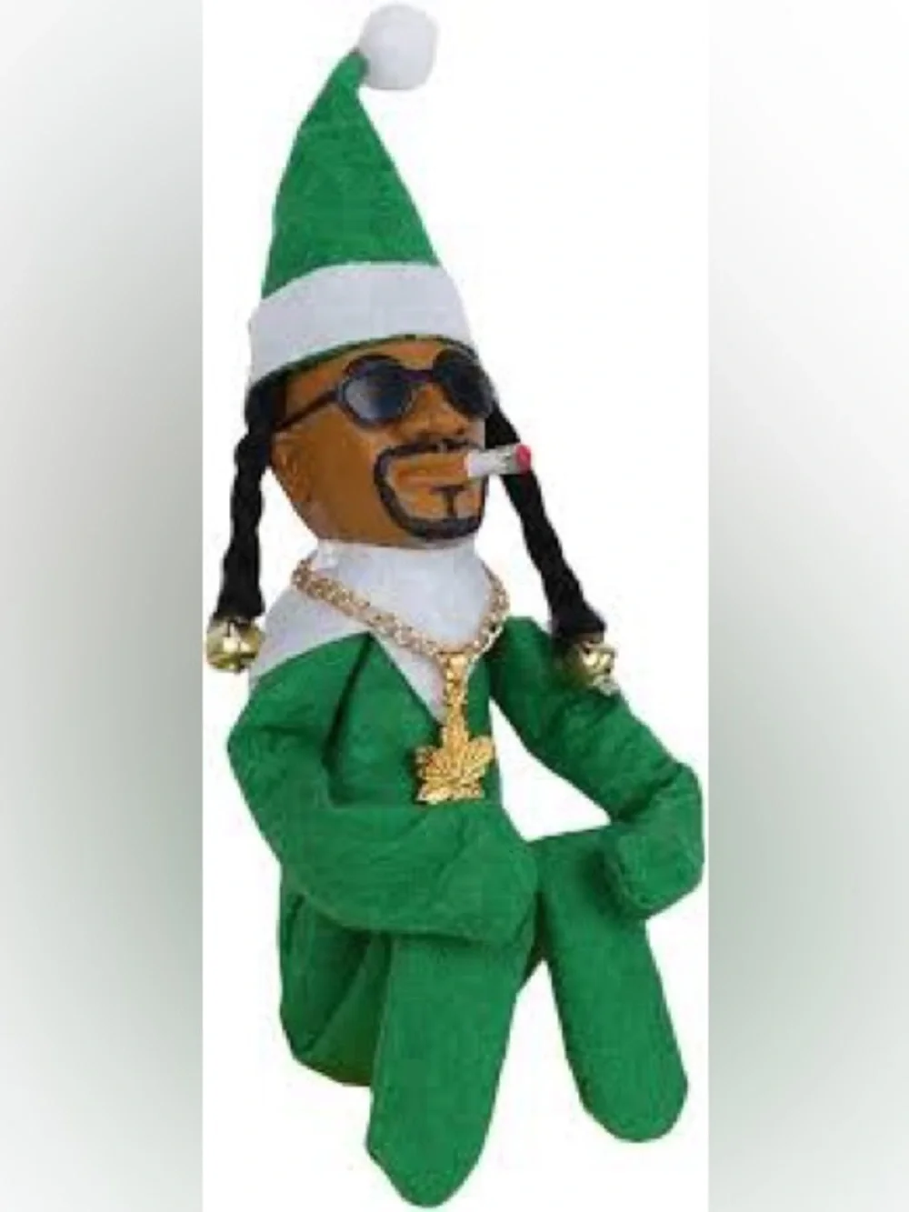 SNOOP ON A STOOP Holiday Elf in green or red with dreads necklace and New in box